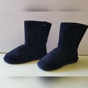 BearPaw Black Mid Calf Suede Boots Size 11